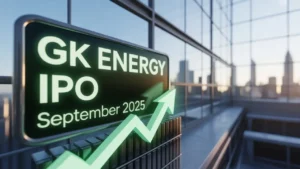 gk energy ipo listing share price september 2025