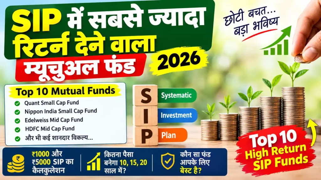 SIP में सबसे ज्यादा रिटर्न देने वाला म्यूचुअल फंड