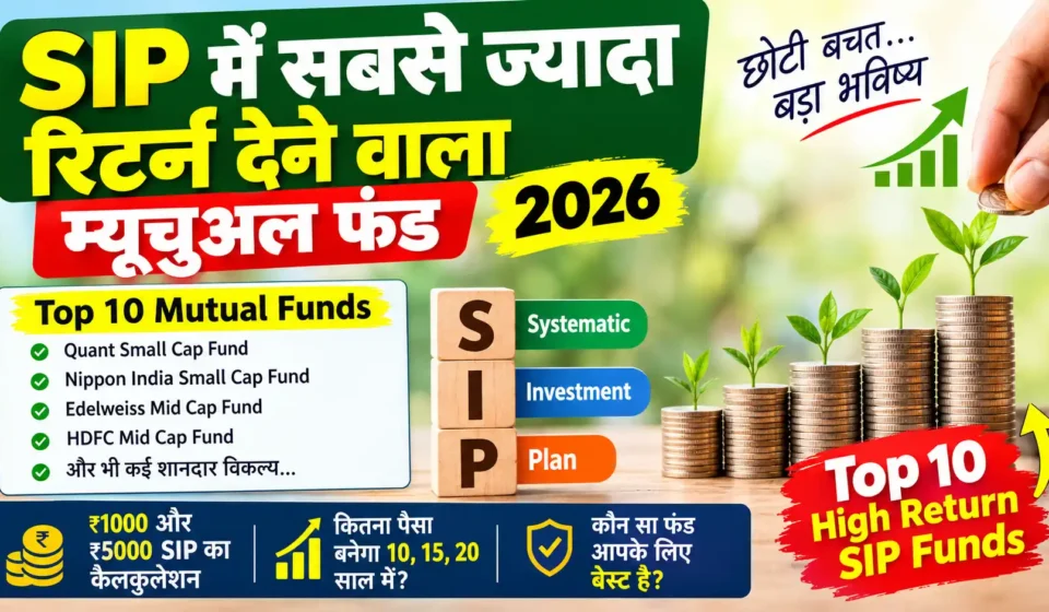 SIP में सबसे ज्यादा रिटर्न देने वाला म्यूचुअल फंड कौन सा है? SIP में सबसे ज्यादा रिटर्न देने वाला म्यूचुअल फंड