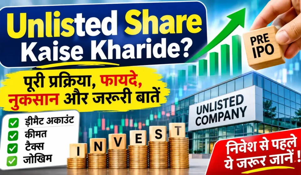 Unlisted Share Kaise Kharide? जानिए अनलिस्टेड शेयर खरीदने का आसान तरीका, फायदे, नुकसान और पूरी जानकारी Unlisted Share Kaise Kharide
